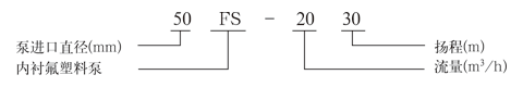 FS系列耐強腐蝕泵型號含義
