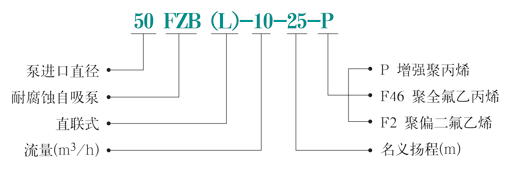 FZB系列小型氟塑料自吸泵型號含義說明