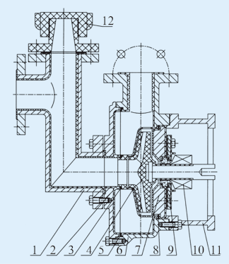FZB系列小型氟塑料自吸泵結構簡圖